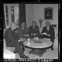 Lt. Gen. Leonard Heaton, Pierre Salinger and Govenor Edmund Brown, 1964