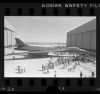 First production B-1 bomber debuted outside of a hangar in Palmdale, Calif., 1984
