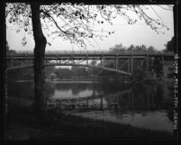 Know Your City No.29 Bridge and lake at Hollenbeck Park, Boyle Heights (Los Angeles), 1955