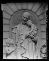 Know Your City No.39 Statue of St. Vincent de Paul and the children at St. Vincent's Hospital Los Angeles, Calif.