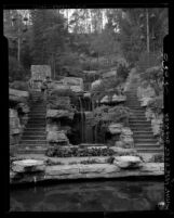 Know Your City No.53 Waterfall and rock garden located behind the Los Angeles Police Academy in Elysian Park, 1956