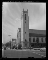 Know Your City No.100 Side view of tower and street of Hollywood United Methodist Church Hollywood, Calif.