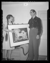 Muralist Pop Chalee Lee and husband, Ed Lee in Los Angeles, Calif., 1948