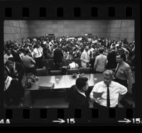 Crowded Los Angeles County courtroom during coroner's inquest of Leonard Deadwyler, 1966