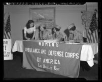 Dorothy Hewes Bell signs up with the Women's Ambulance and Defense Corps of America in Los Angeles, Calif., 1941