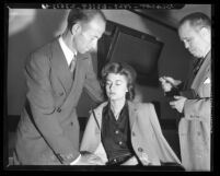 Irma Weber after testifying against Mazdaznan "cult leader" Henry Sorge in Los Angeles, Calif., 1941