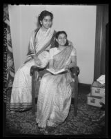 Nayantara Pandit and Chandraledha Pandit shopping in Los Angeles, Calif., 1943