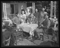 Mary Pickford and Chinese U.S.O. junior hostesses entertain Chinese cadets in Los Angeles, Calif., 1944