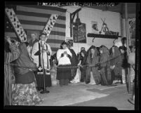 Catholic memorial service for President Franklin D. Roosevelt on Olvera Street in Los Angeles, 1945