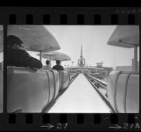 PeopleMover tram entering Tomorrowland at Disneyland in Anaheim, 1967