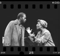 Moses Gunn and Madge Sinclair in production of "Boesman and Lena" at Los Angeles Theatre Center, Calif., 1986