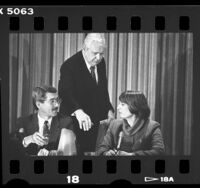 Robert Naylor with Bobbi Fiedler as she refuses to shake hands with state Senator Ed Davis in Sacramento, Calif., 1986
