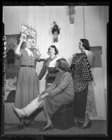 Tribal costumes of North American Indians modeled by members of Modern Institute of Art in Beverly Hills, Calif., 1949