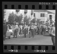Los Angeles Sheriff deputies and boycotting Garfield High School students, 1968