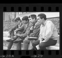 Four Brown Berets leaders, Fred Lopez, David Sanchez , Carlos Montes and Ralph Ramirez in Los Angeles, Calif., 1968