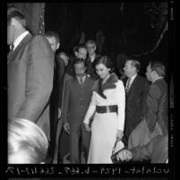 South Vietnam's Vice President Nguyen Cao Ky and wife, Tuyet Mai leaving the Ambassador Hotel after addressing the World Affairs Council in Los Angeles, Calif., 1970