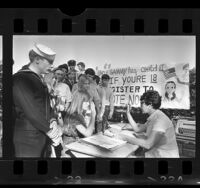 Group of eighteen-year-old students registering to vote at Westchester High School, Los Angeles, Calif., 1971