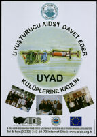 Uyuşturucu AIDS'i davet eder [inscription].