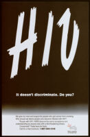 HIV. It doesn't discriminate. Do You? [inscribed]