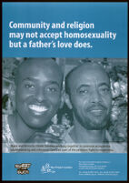 Community and religion may not accept homosexuality but a father's love does. [inscribed]
