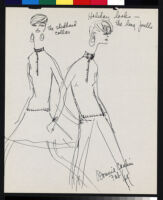 Cashin's illustrations of sweater designs for Ballantyne of Peebles; discarded from line.