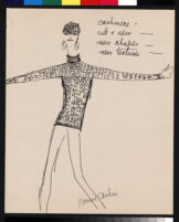 Cashin's illustrations of sweater designs for Ballantyne of Peebles titled "Cashmere cut and sew."