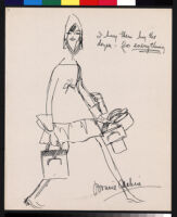 Cashin's memos and illustrations of "Cashin Carry" handbag designs for Coach.