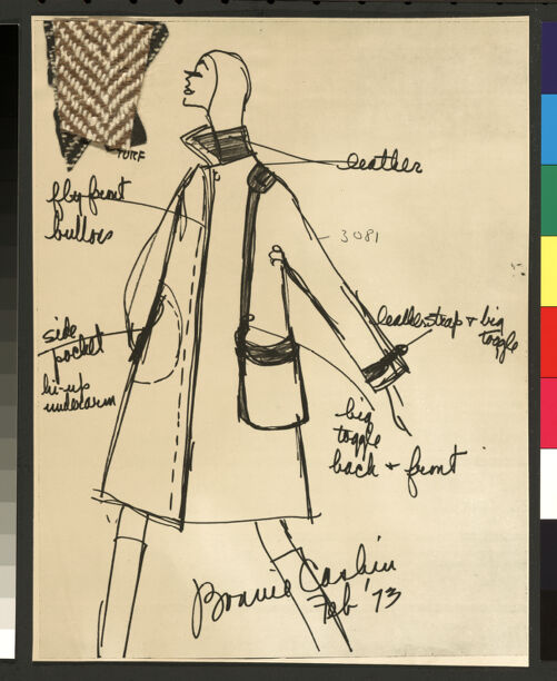 A sketch of a Cashin handbag featuring prominent hardware