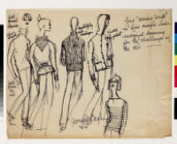 Cashin's ready-to-wear design illustrations for Russell Taylor, Cashin Country Knit division.