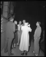 Actors Lila Leeds, Robin Ford, Robert Mitchum and Vickie Evans during narcotics raid in Los Angeles, Calif., 1948