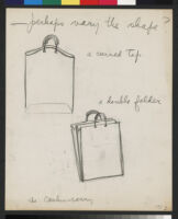 Cashin's essays and illustrations regarding design ideas for paper accessories including handbags, umbrellas, and slippers.