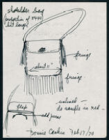 Cashin's rough sketches of handbag designs.