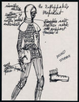 Cashin's illustrations of handbag and accessory designs.