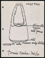 Cashin's rough sketches of handbag designs.