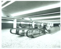 Greyhound Bus Terminal, interior escalators by gates 10 - 15, 1967
