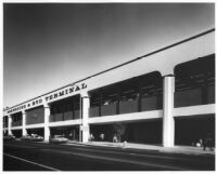 Greyhound [& RTD] Terminal, exterior street level, 1967