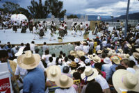 San Antonino Castillo, spectators watching dancers on stage, 1985