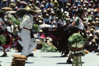 San Antonino Castillo, stacked food and dancers, 1985
