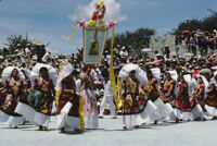 Tehuantepec, women dancers and banner, 1982 or 1985