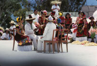 Juchitan, dancers sitting in chairs, 1982 or 1985