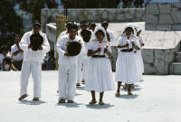 San Pedro Cajonos, dancers in formation, 1985