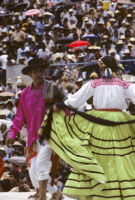 Ejutla de Crespo, dancers one couple with yellow skirt, 1982