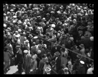 Los Angeles City Hall dedication overhead view of crowd, 1928