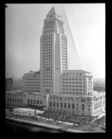 Los Angeles City Hall during dedication ceremonies, 1928
