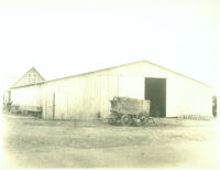 Wagon outside barn at Universal City, Calif., 1915