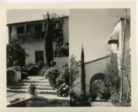 Grant residence, spilt image walkway and terrace, Beverly Hills, 1931