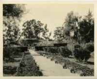 Heberton residence, garden with walkway, Montecito, 1930