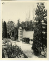Harvey Mudd residence, courtyard with dancing maenad relief, Beverly Hills, 1933