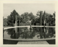 George Owen Knapp residence, reflecting pool with Aphrodite statue, Montecito, 1931