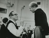 Jack Benny and Eugene Ormandy of Philadelphia Orchestra, 1962
